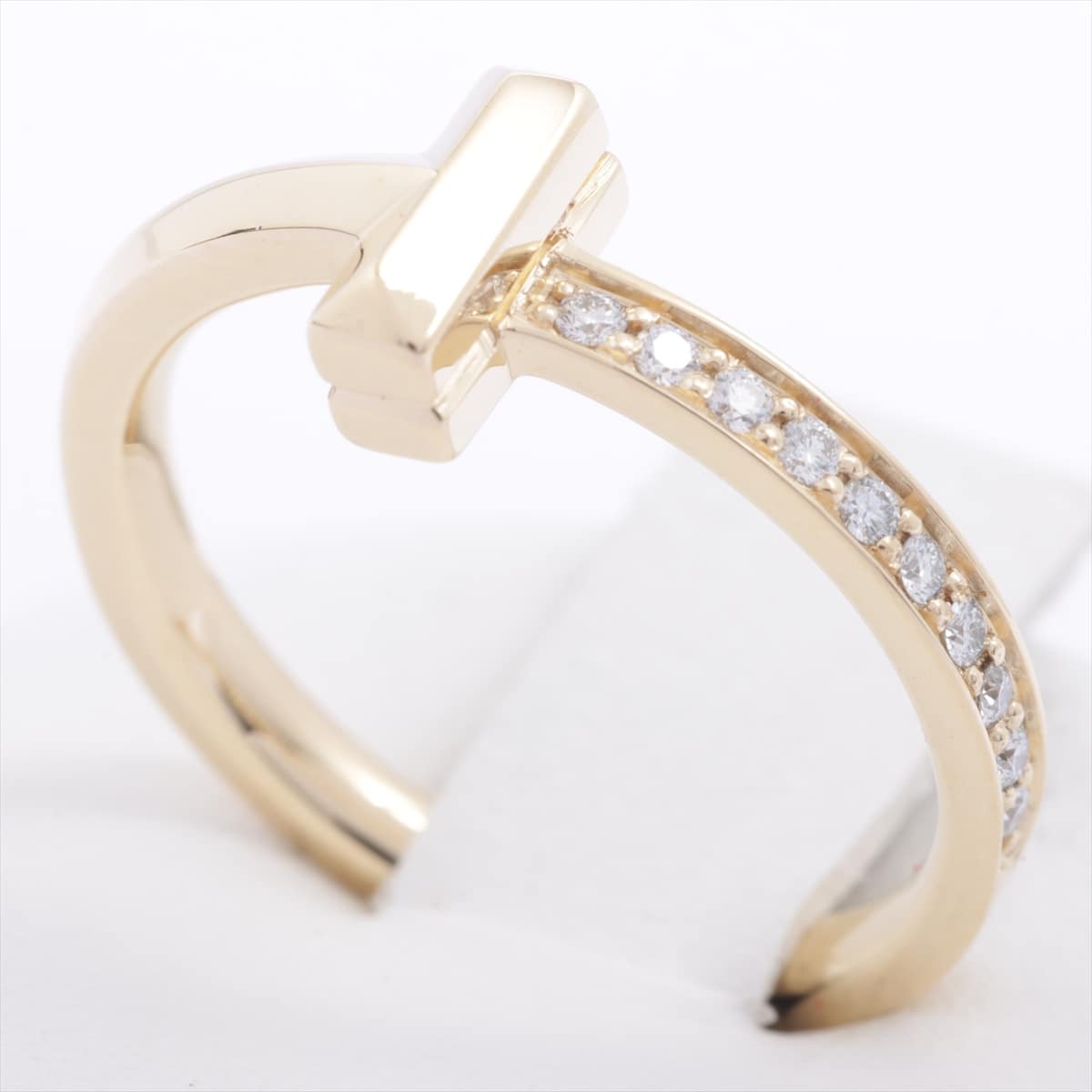 Tiffany T-One Narrow diamond rings 750 YG 3.9g