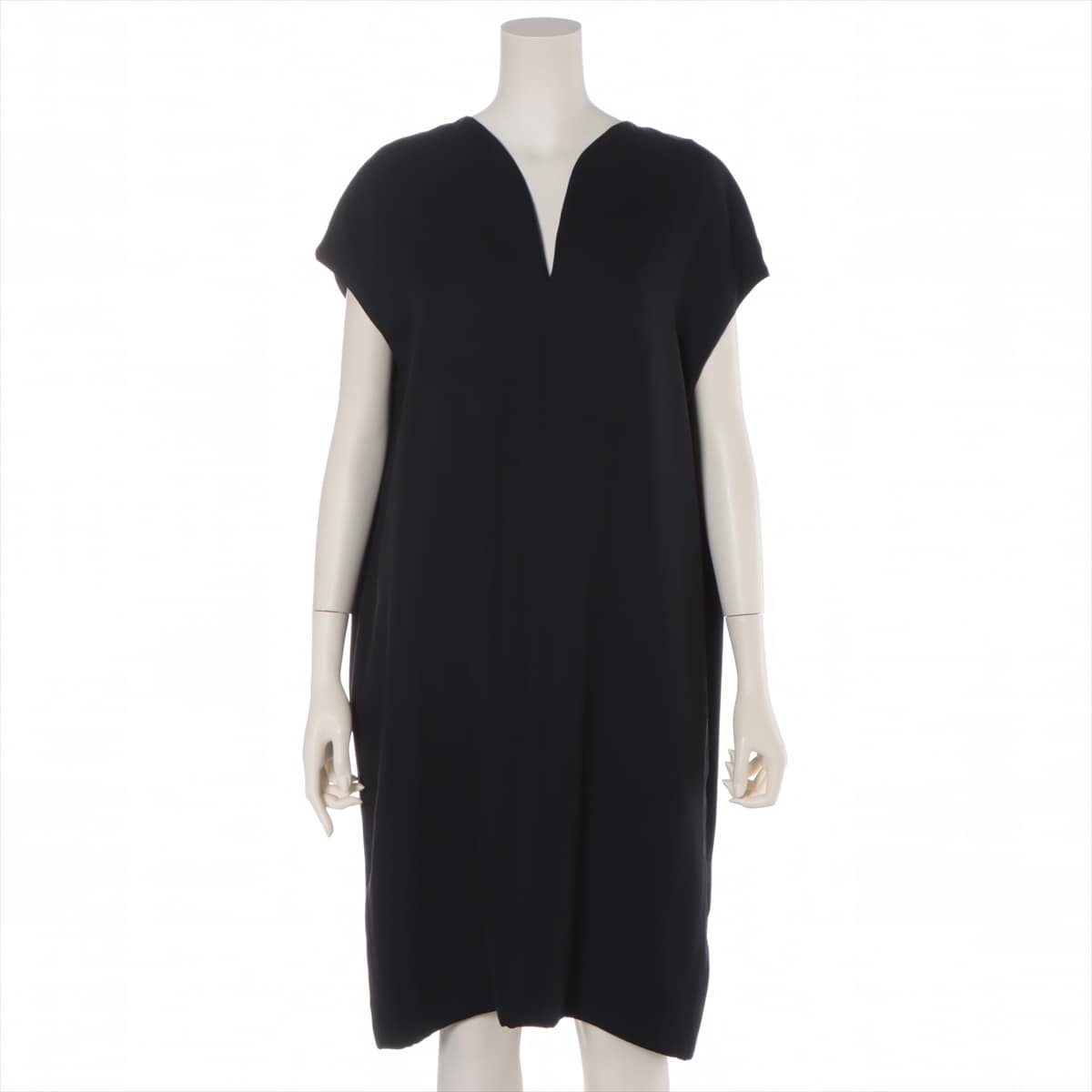 Hermès Rayon × Silk Sleeveless dress 40 Ladies' Black