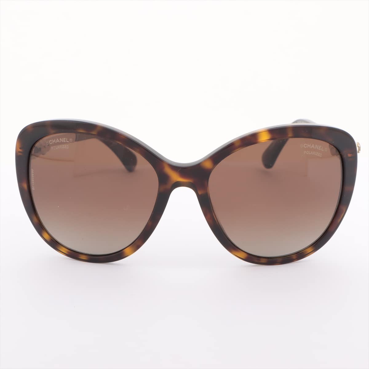 Chanel 5338-H-A Coco Mark Sunglasses Plastic x metal Brown