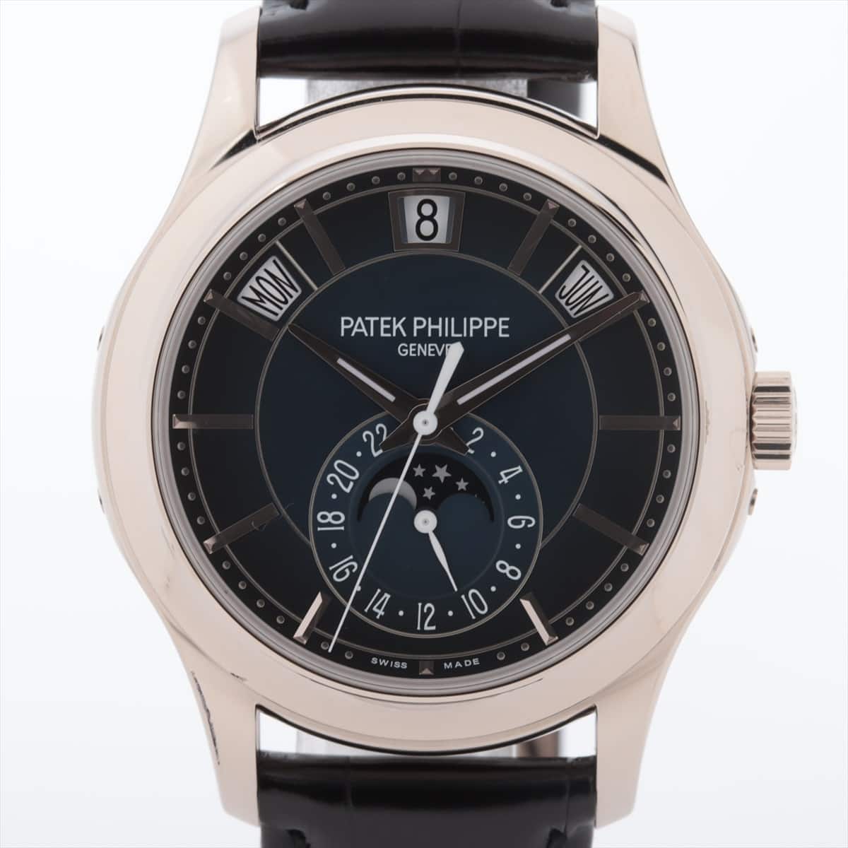 Patek Philippe Complication Annual Calendar 5205G-013 750 & leather AT Blue-Face
