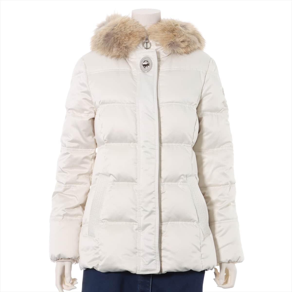COACH Nylon Down jacket S Ladies' Ivory  With fur
