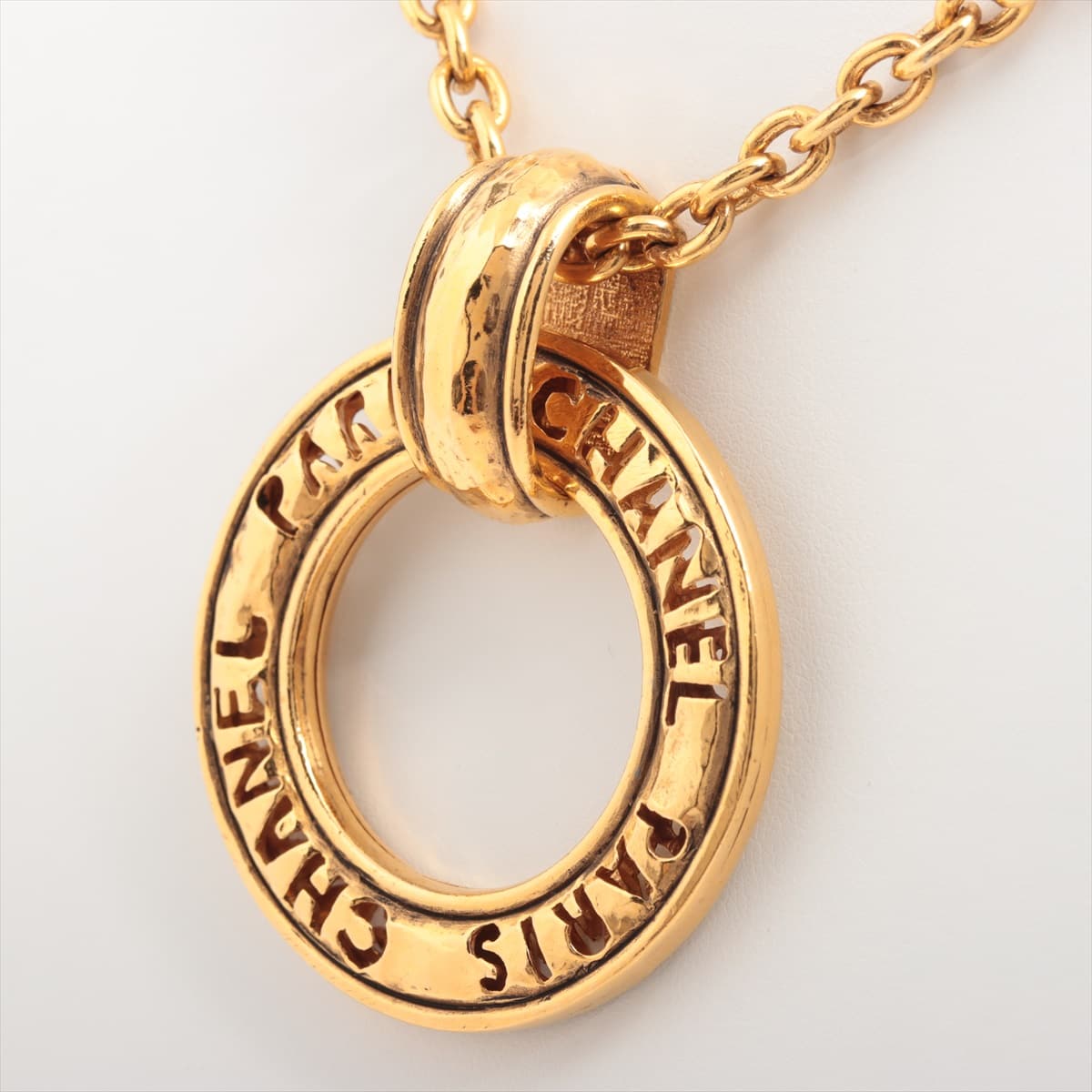 Chanel Logo Necklace GP Gold Circle