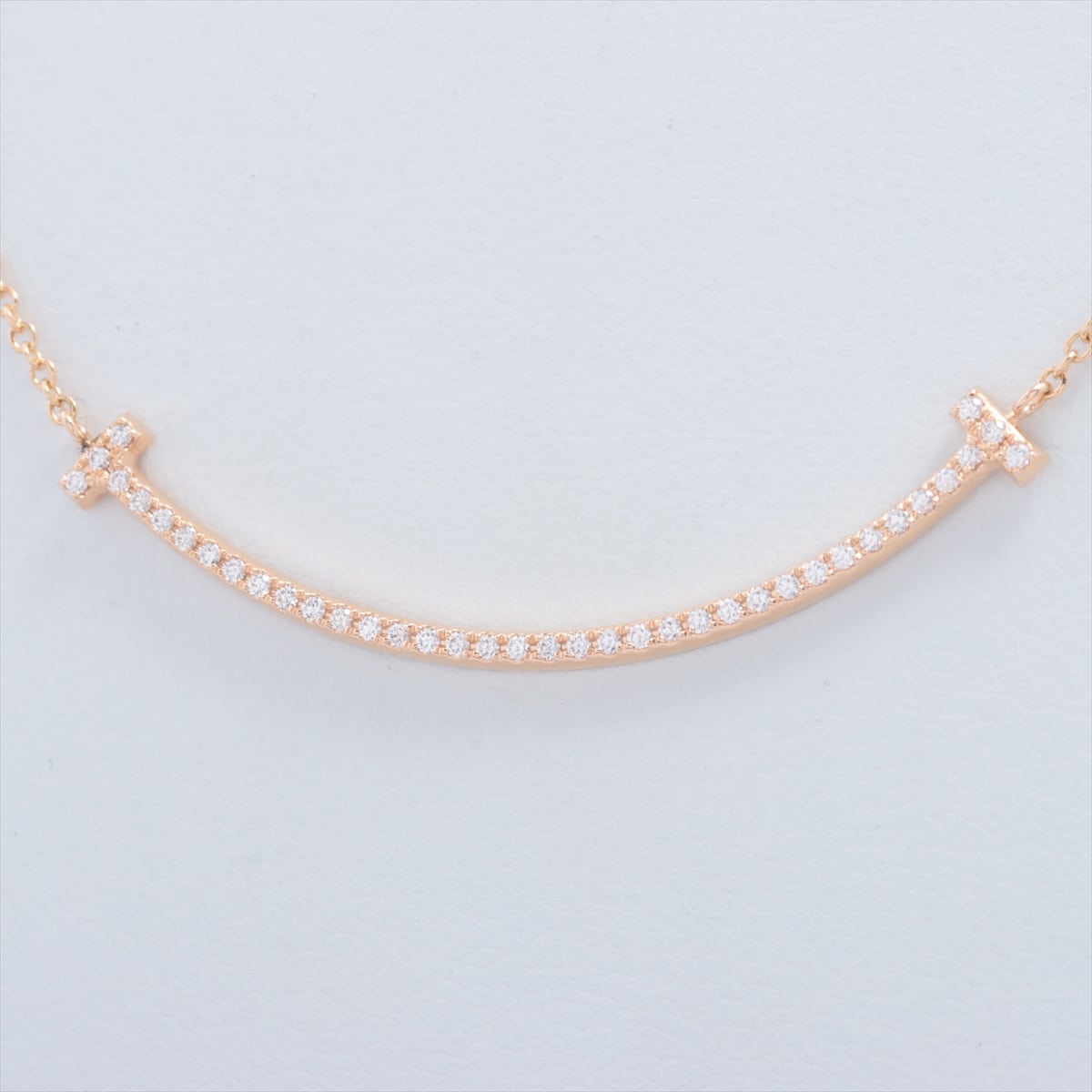 Tiffany T Smile Mini diamond Necklace 750 YG 2.2g
