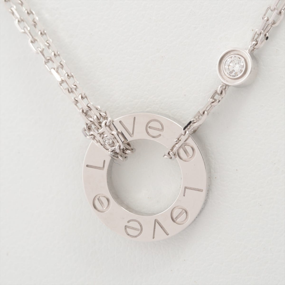 Cartier Love Circle 2P diamond Necklace 750(WG) 6.4g