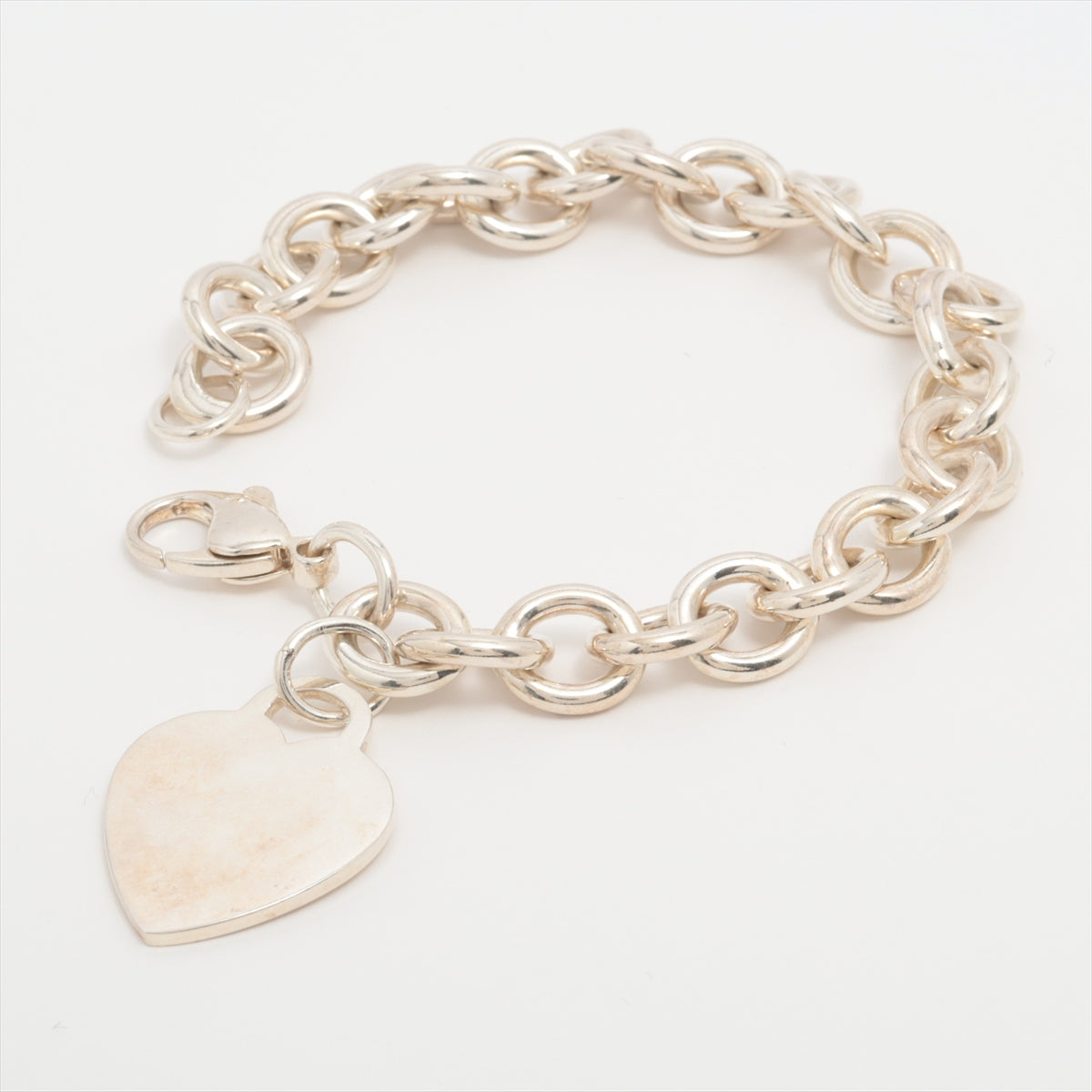 Tiffany Heart Tag Bracelet 925 34.7g Silver Wears Losing luster Discoloration Yes