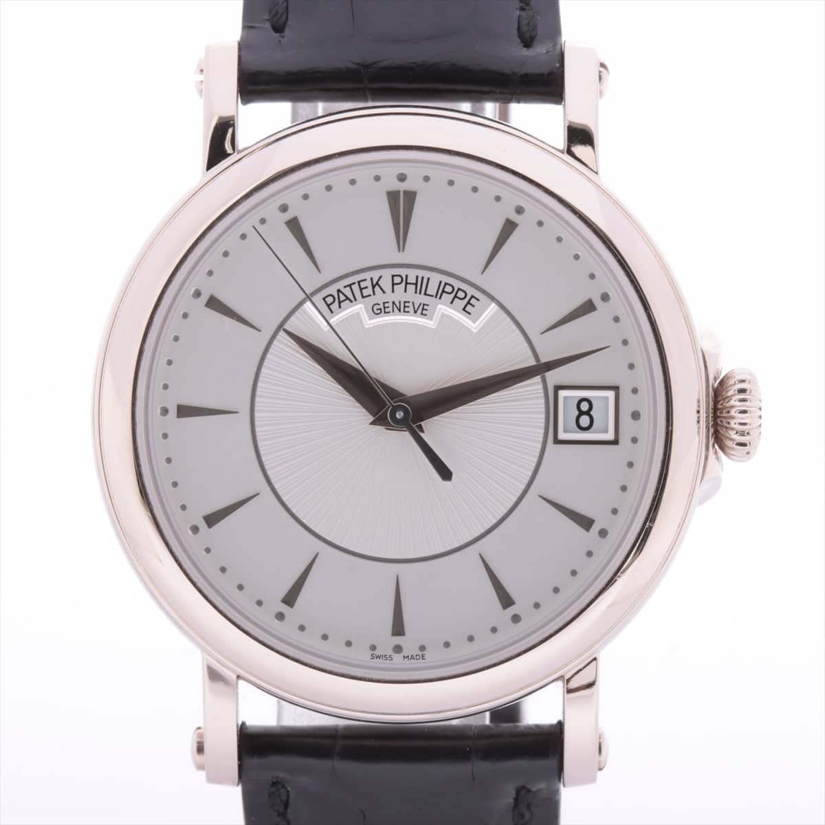 Patek Philippe Calatrava Officer 5153G-010 750 & leather AT Silver-Face