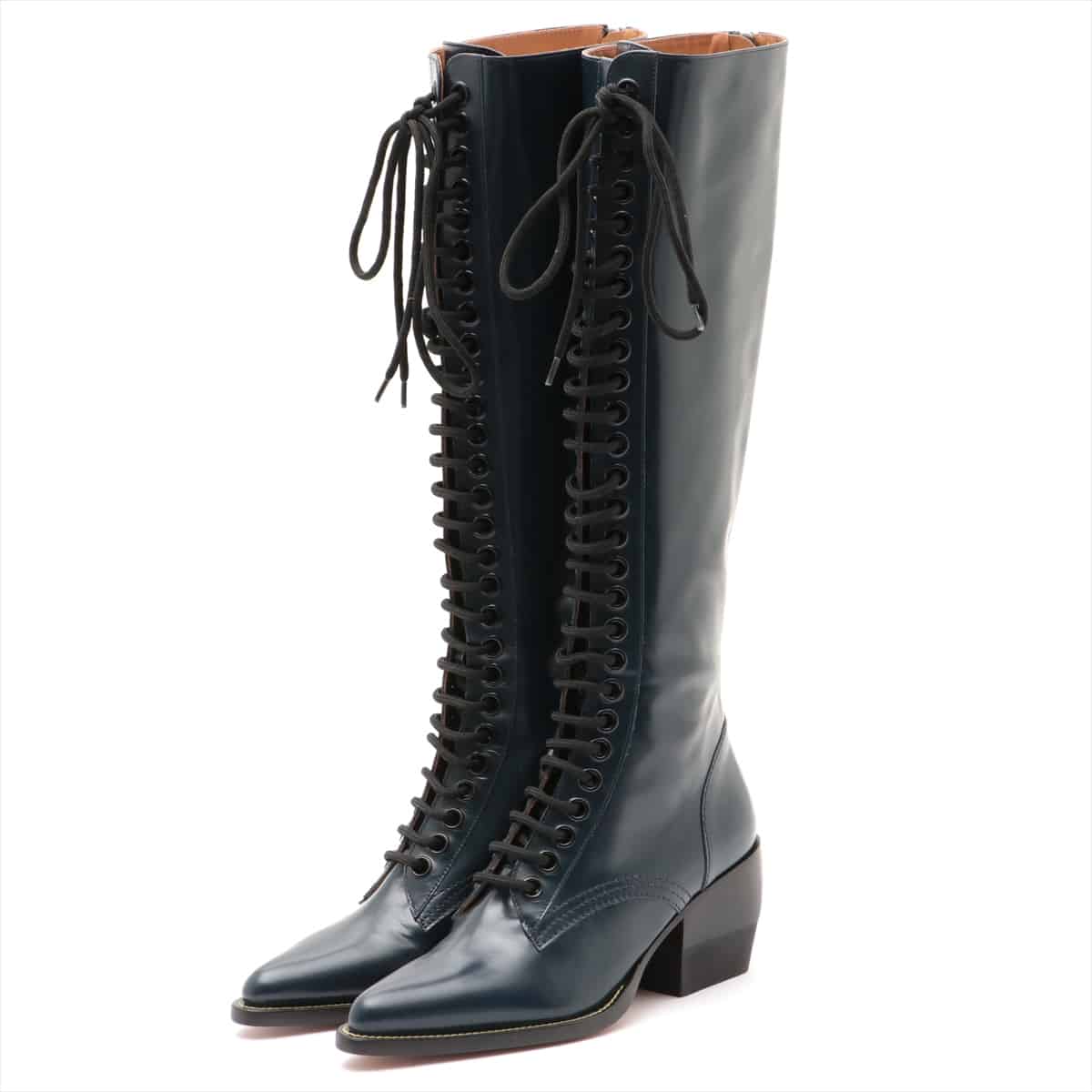 Chloe Leather Boots 37 Ladies' Navy blue