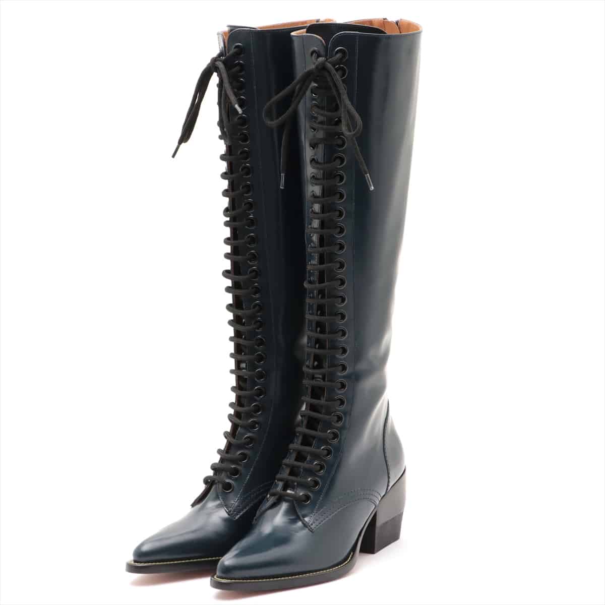 Chloe Leather Long boots 37 Ladies' Navy blue