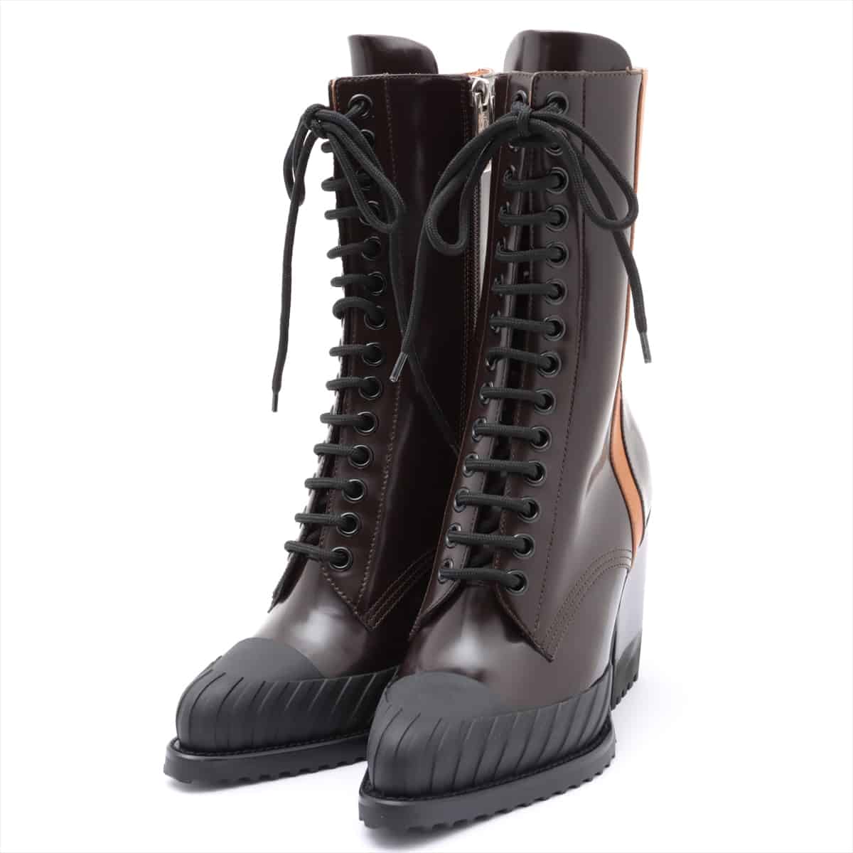Chloe Leather Boots 38 Ladies' Burgundy