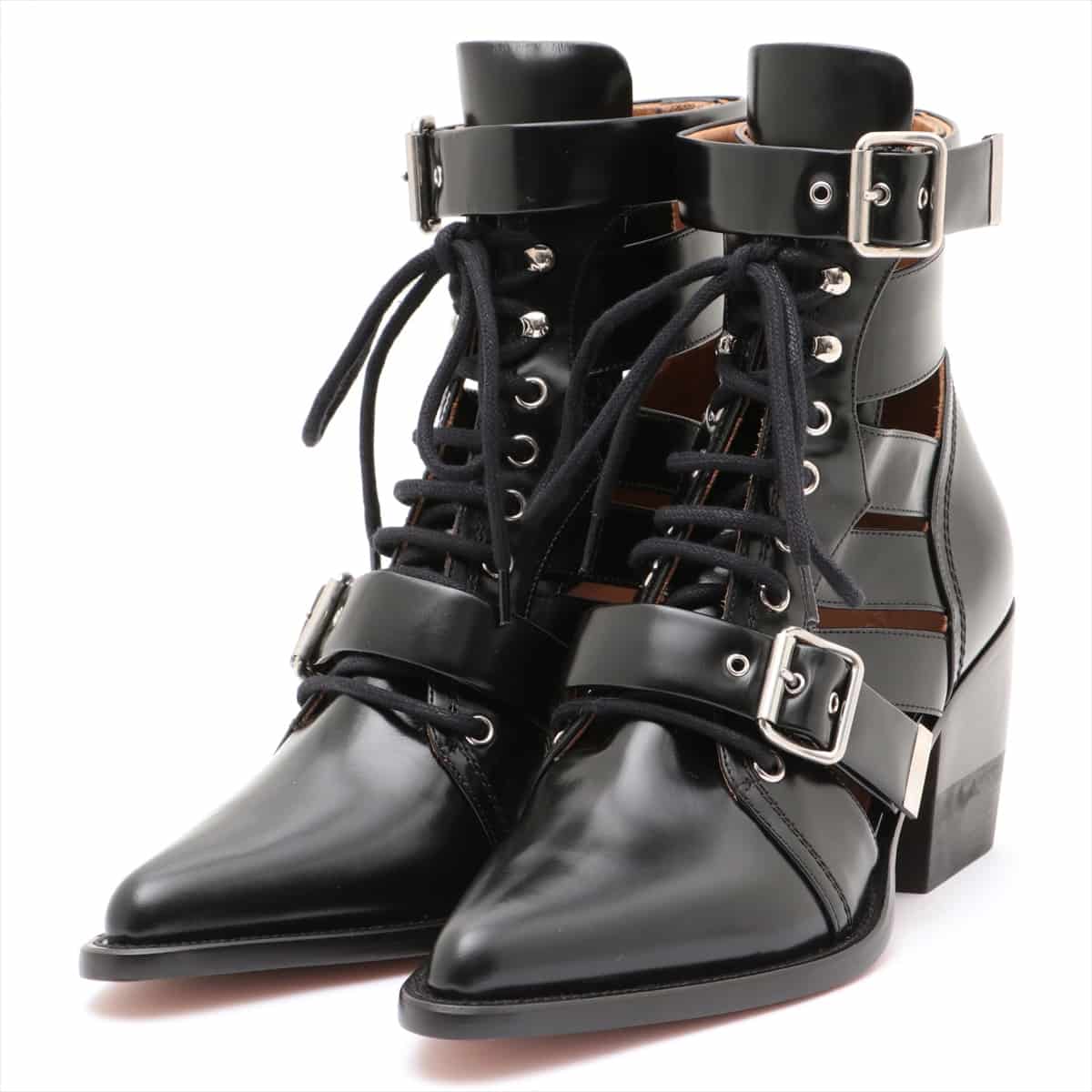 Chloe Leather Boots 40 Ladies' Black