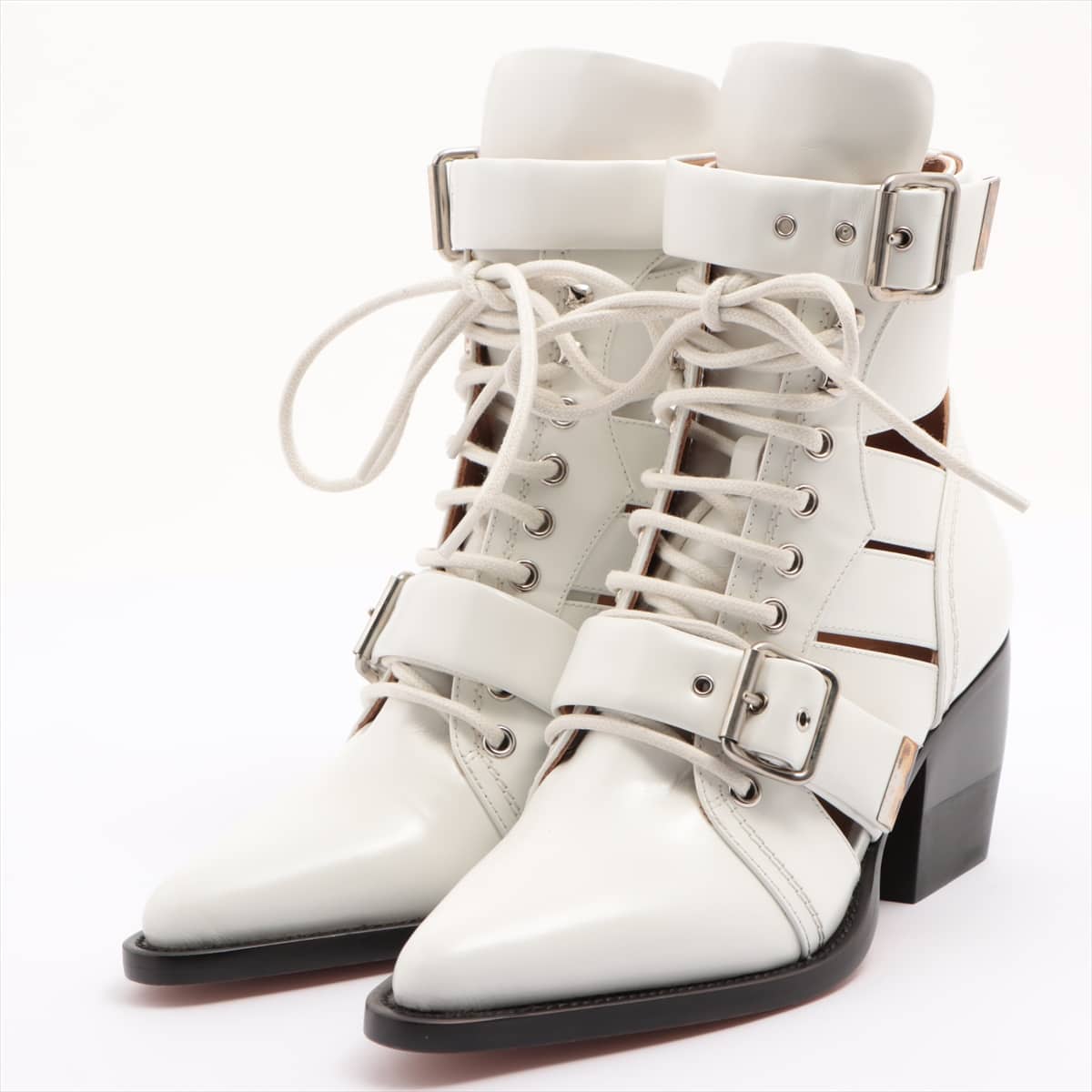 Chloe RYLEE Leather Boots 37 Ladies' White