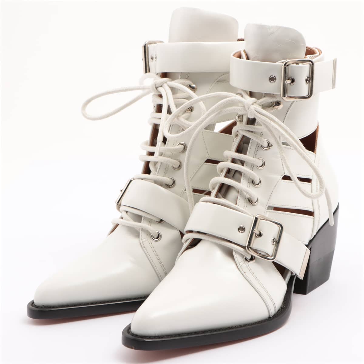 Chloe RYLEE Leather Boots 38 Ladies' White