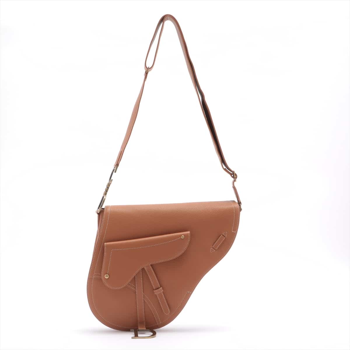 Christian Dior Saddle Bag Leather Shoulder bag Brown