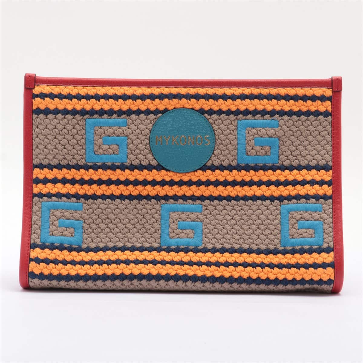 Gucci Logo Cotton & Peather Clutch bag Multicolor 627080
