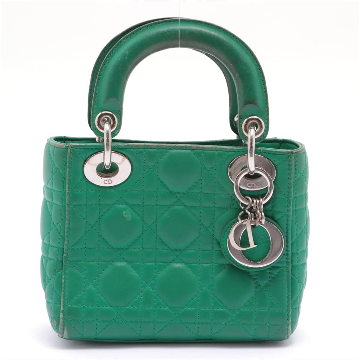 Christian Dior My Lady Dior Cannage Leather Hand bag Green