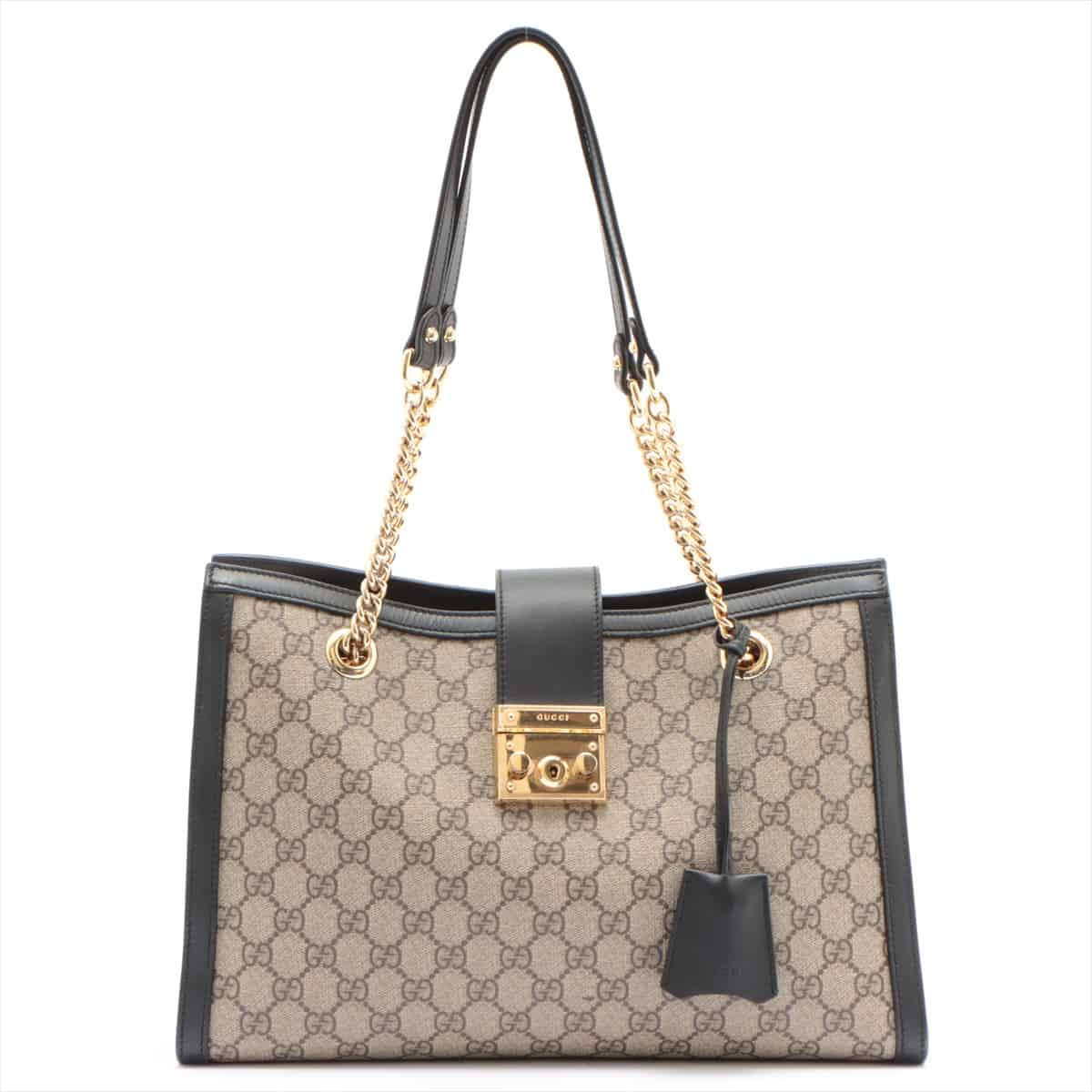 Gucci GG Supreme Chain tote bag black x beige 479197