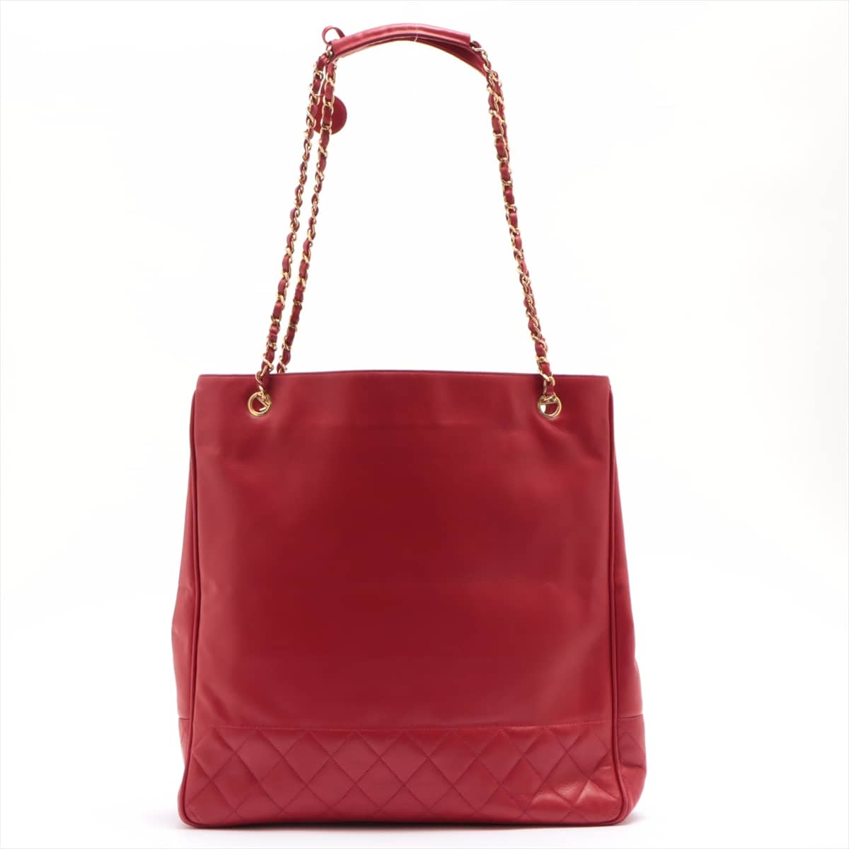 Chanel Vintage Lambskin Chain tote bag Red Gold Metal fittings 0 series