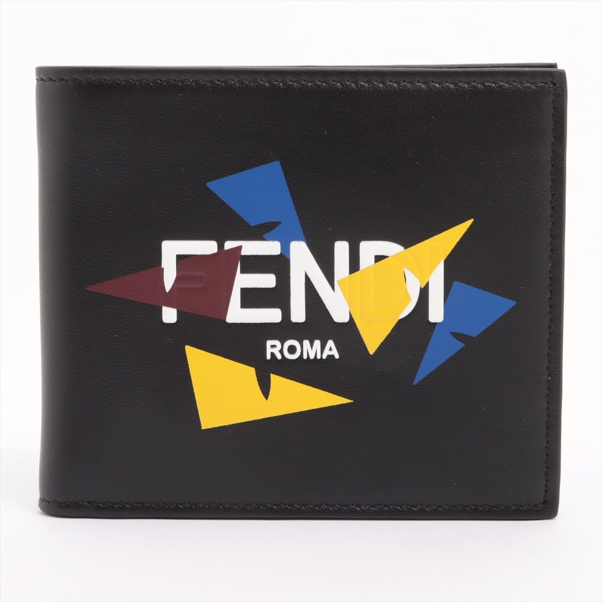 Fendi 7M0169 Leather Compact Wallet Black