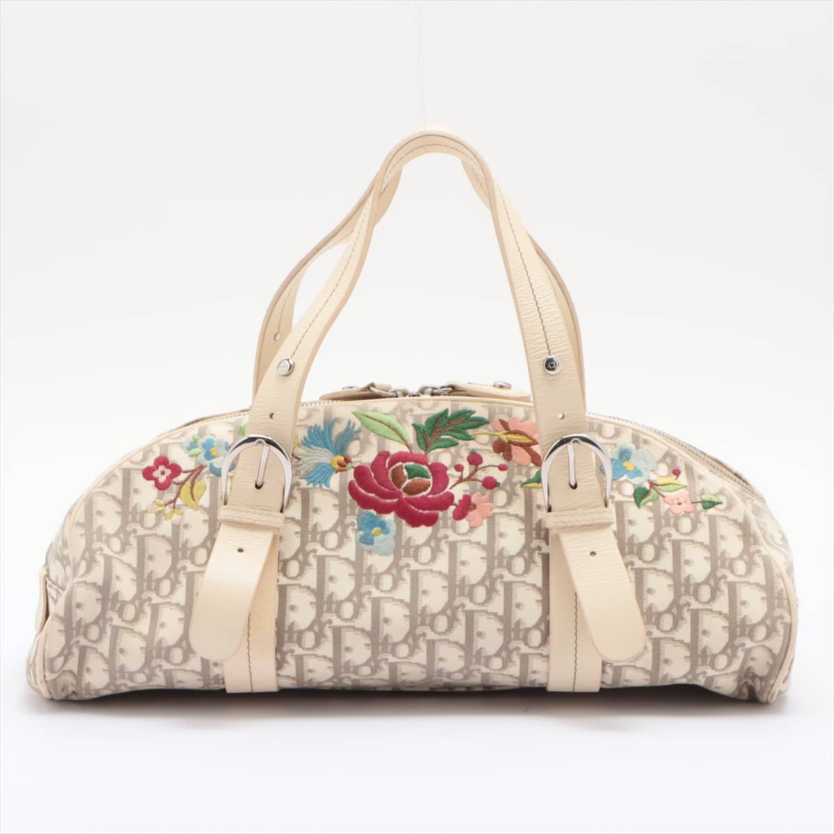 Christian Dior Trotter Canvas & leather Hand bag White