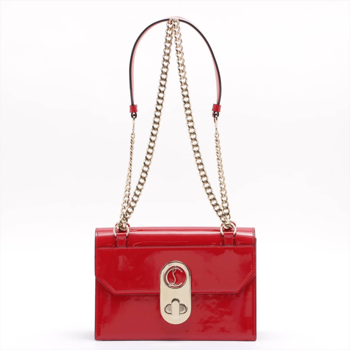 Christian Louboutin Elisa Patent leather Chain shoulder bag Red