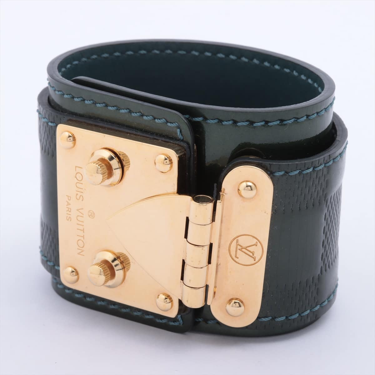 Louis Vuitton Brasserie Célure BJ1010 Bracelet Patent leather Gold x green