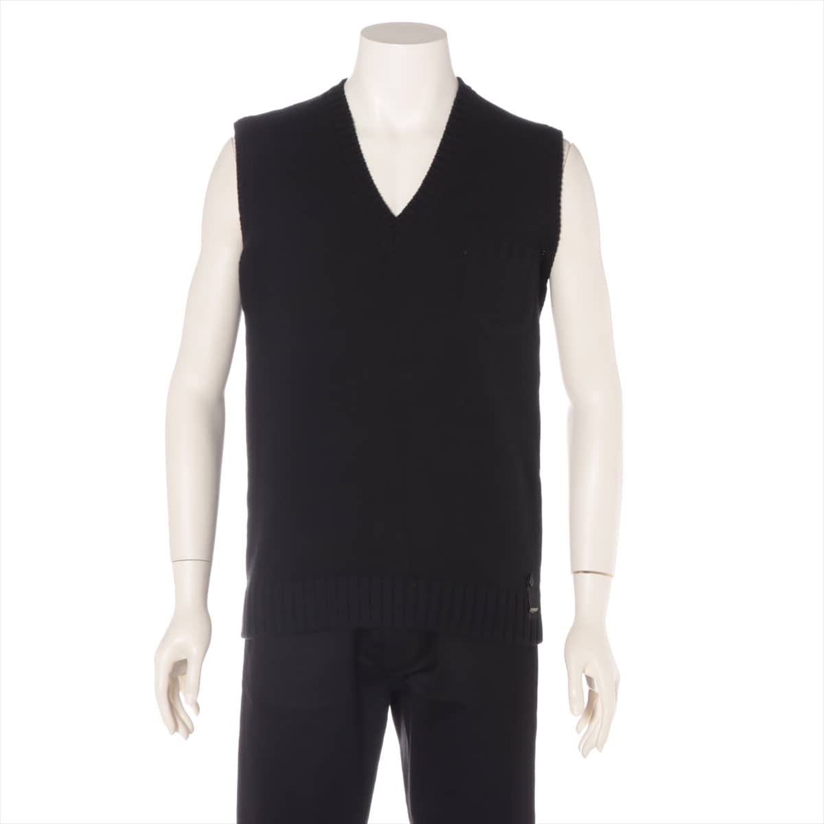Fendi 20 years Cotton & nylon Knit Vest 48 Men's Black  FZY412