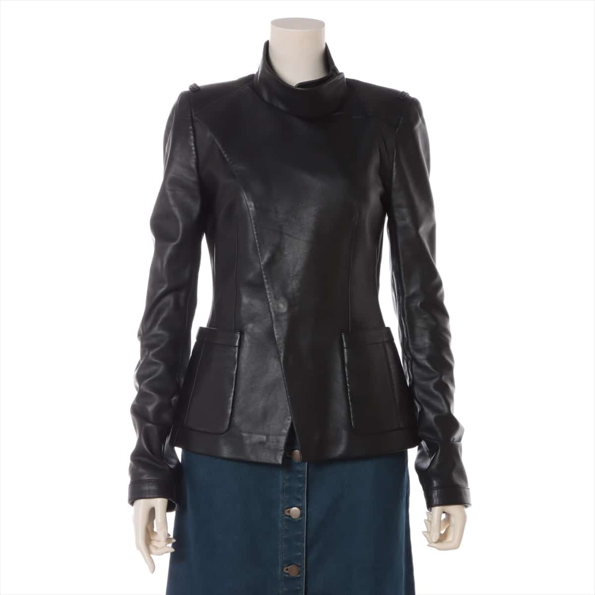Balenciaga Leather Jacket 38 Ladies' Black