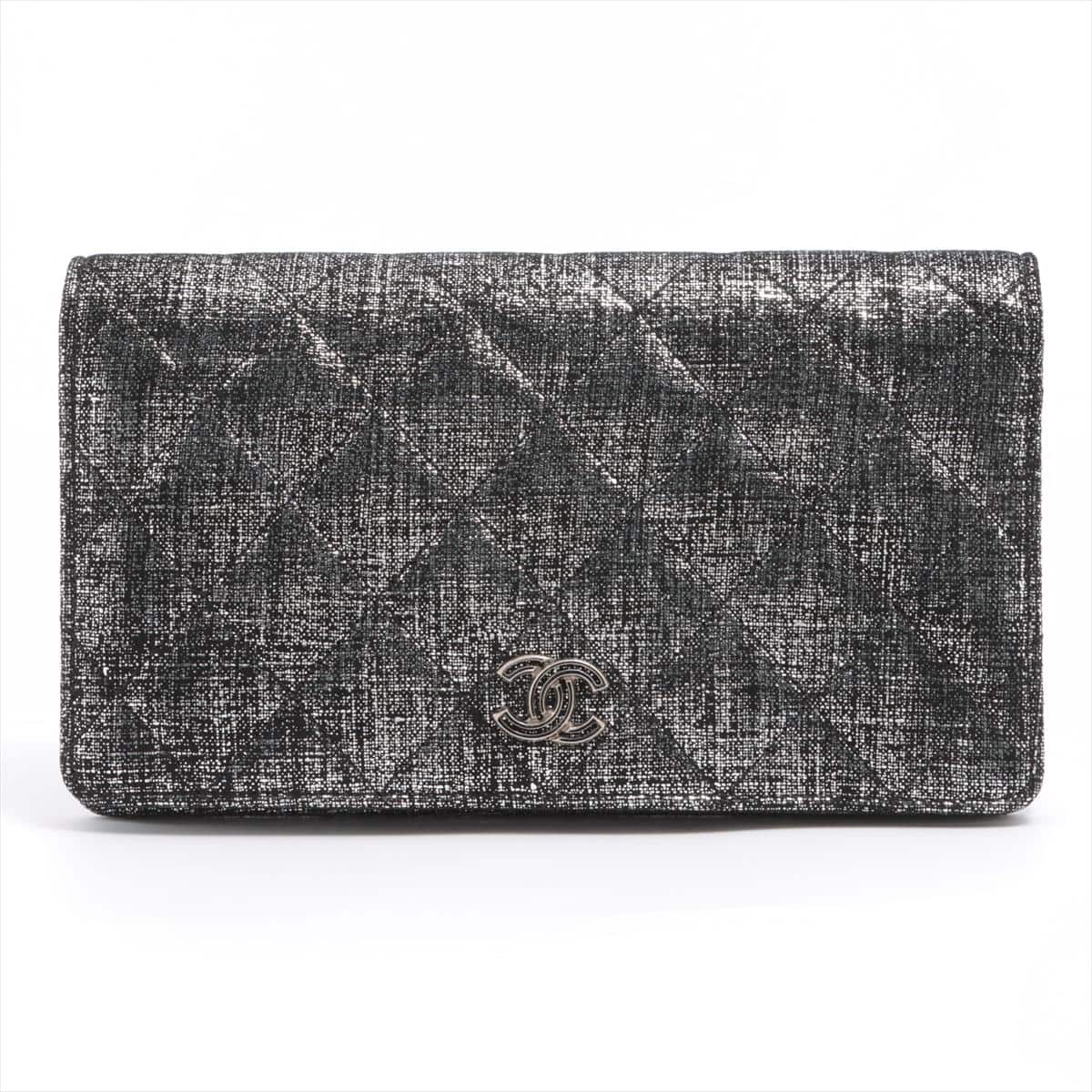Chanel Matelasse canvas Wallet Silver Silver Metal fittings 18XXXXXX