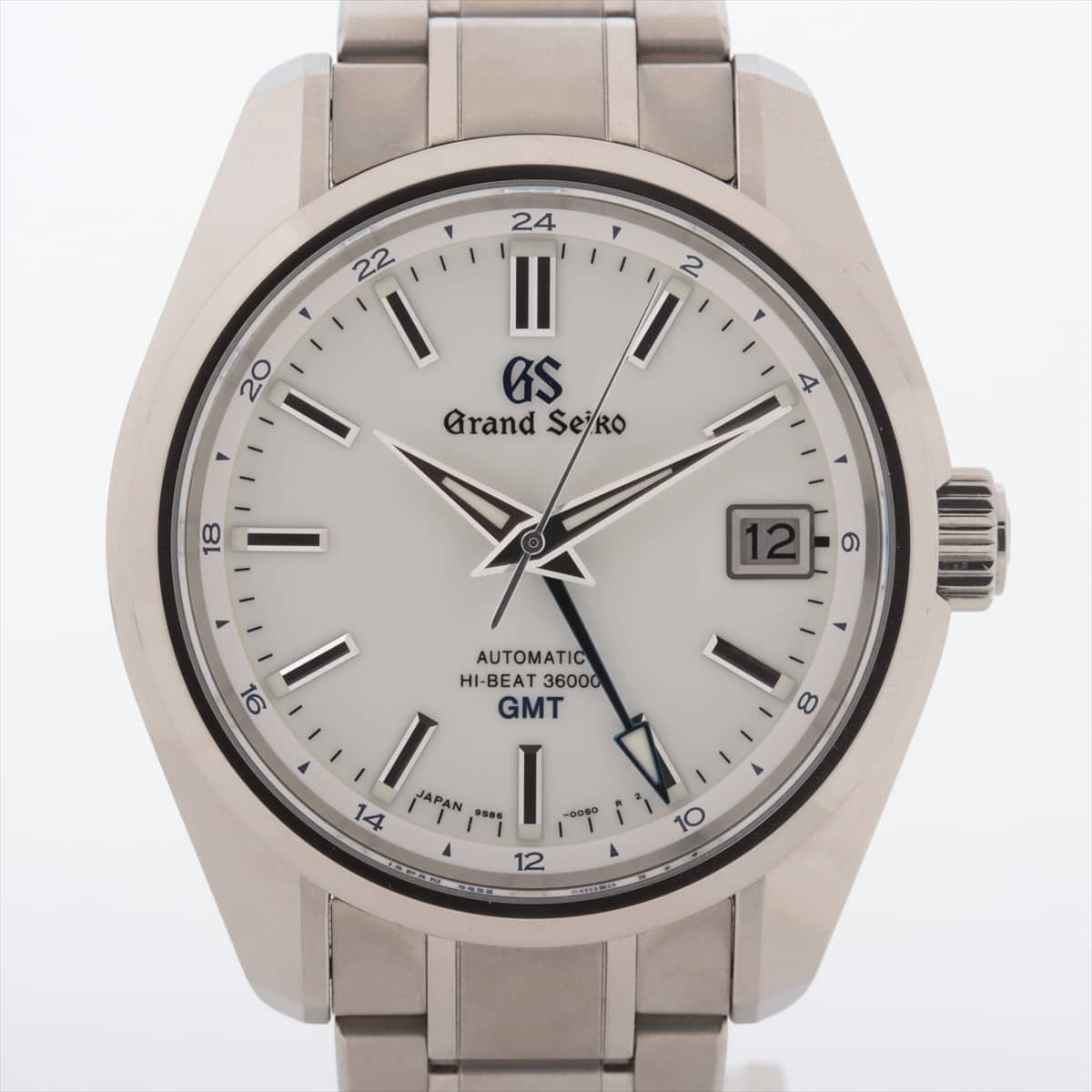 Grand Seiko Mechanical High Beat 3600 GMT SBGJ255 TI AT White-Face Extra-Link3 9S86-00R0