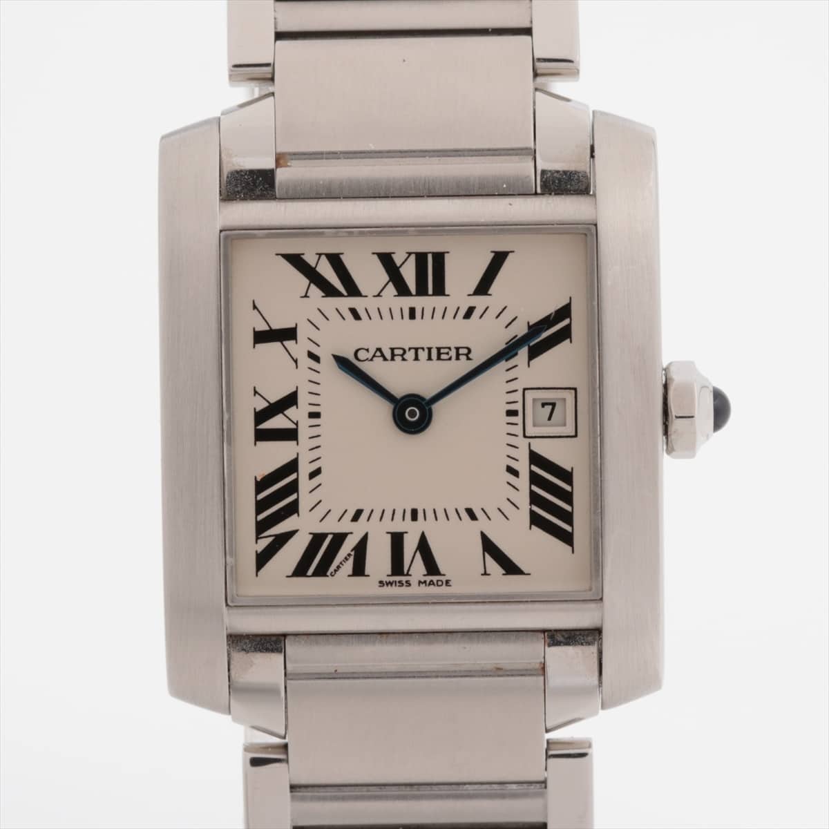 Cartier Tank Francaise MM W51011Q3 SS QZ Ivory-Face Extra-Link 5