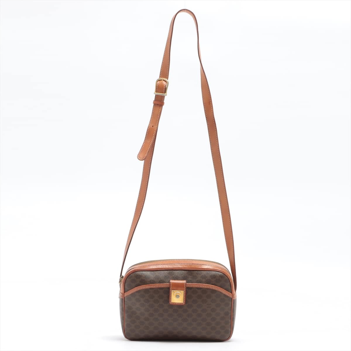 CELINE Macadam PVC & leather Shoulder bag Brown There is a slight stickiness on the inside