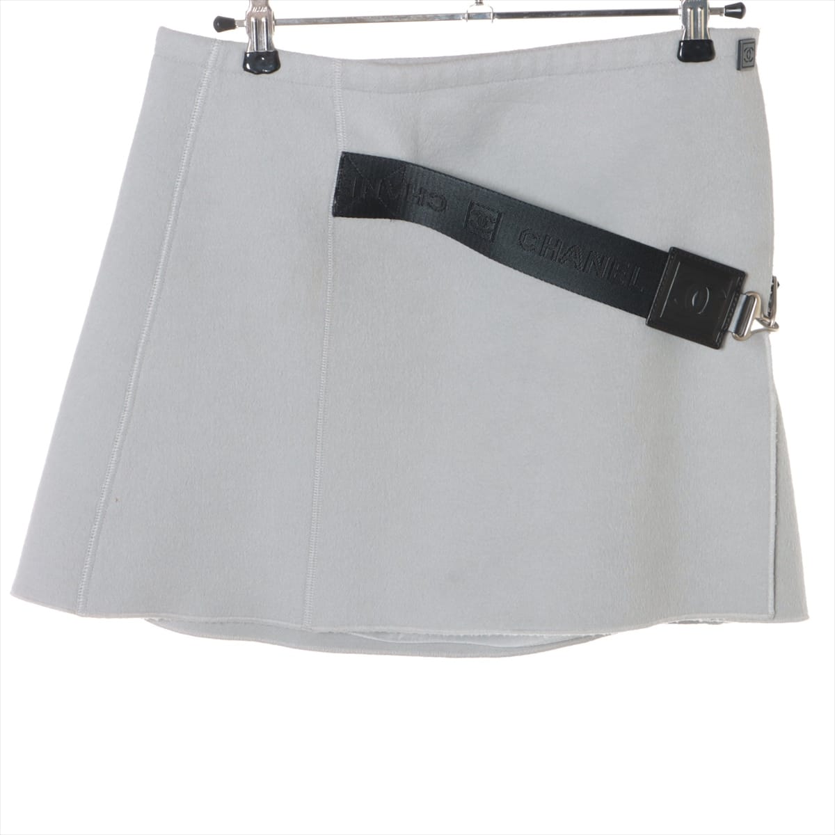 Chanel Sports 04A Wool Skirt 38 Ladies' Grey  Interlocking CC logo miniskirt