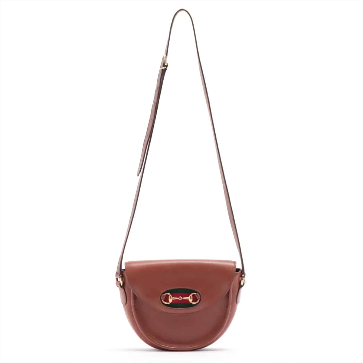 Gucci Horsebit Sherry Line Leather Shoulder bag Brown 001-169-1069