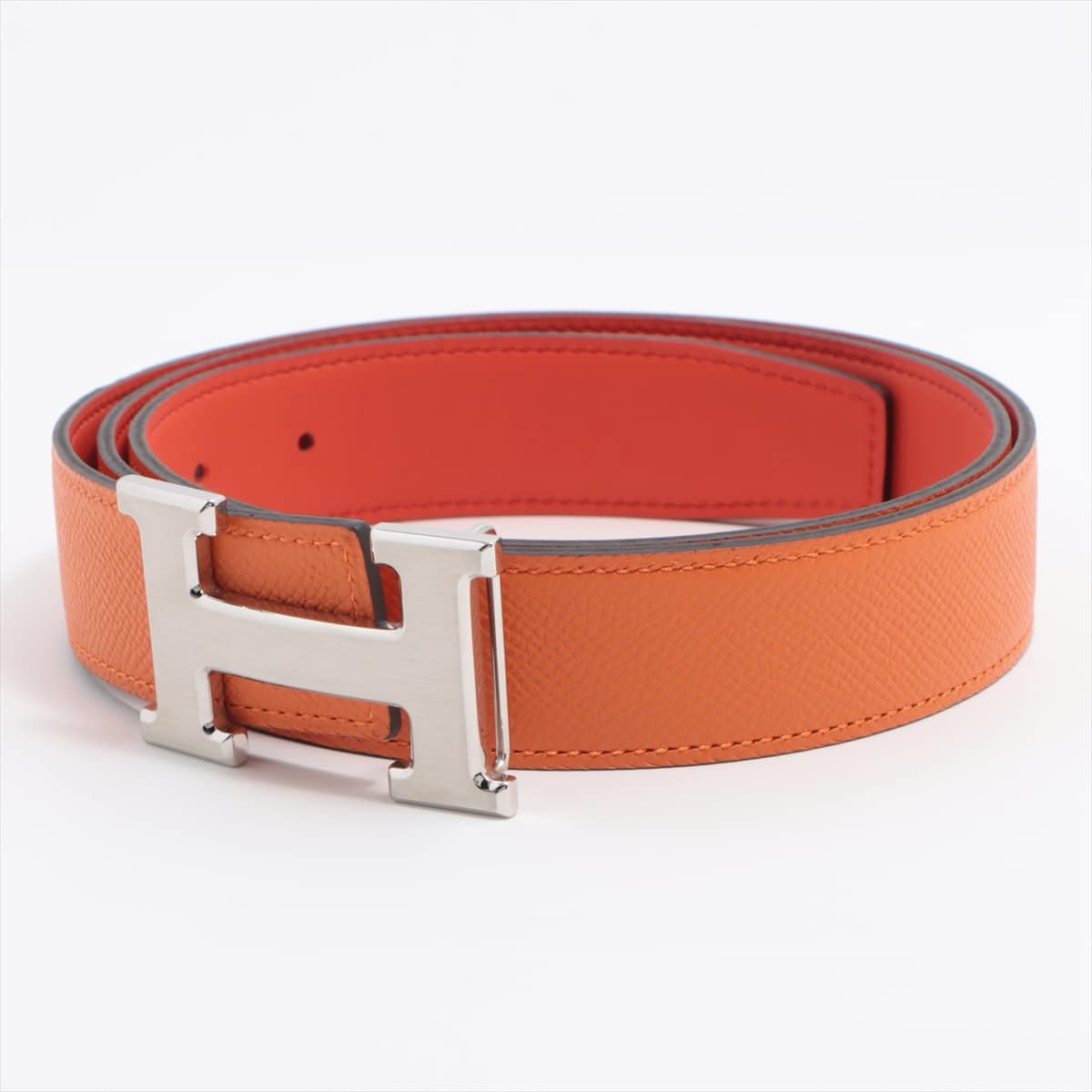 Hermès H Belt □ O: 2011 Belt 95 Veau Epsom Red x orange