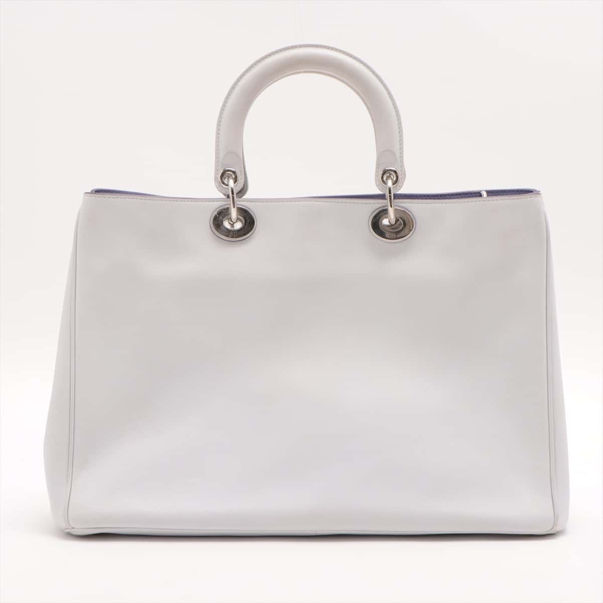 Christian Dior Diorissimo Leather 2way handbag Grey open papers