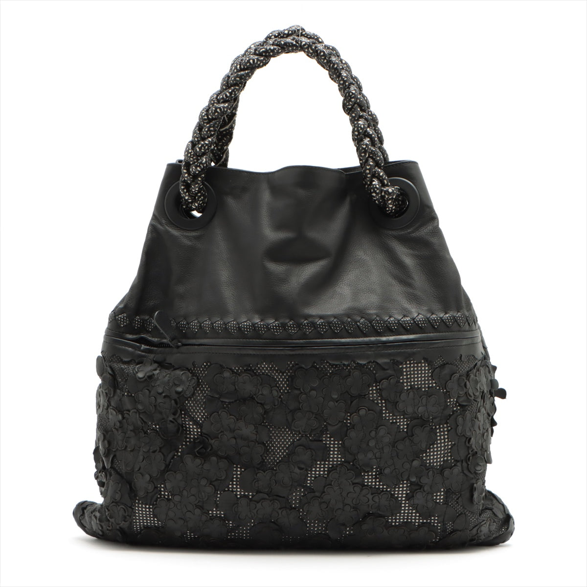 Bottega Veneta Intrecciato Leather Hand bag Black