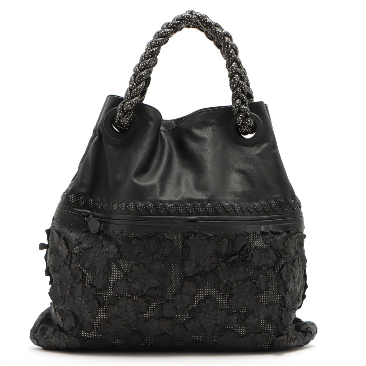 Bottega Veneta Intrecciato Leather Hand bag Black