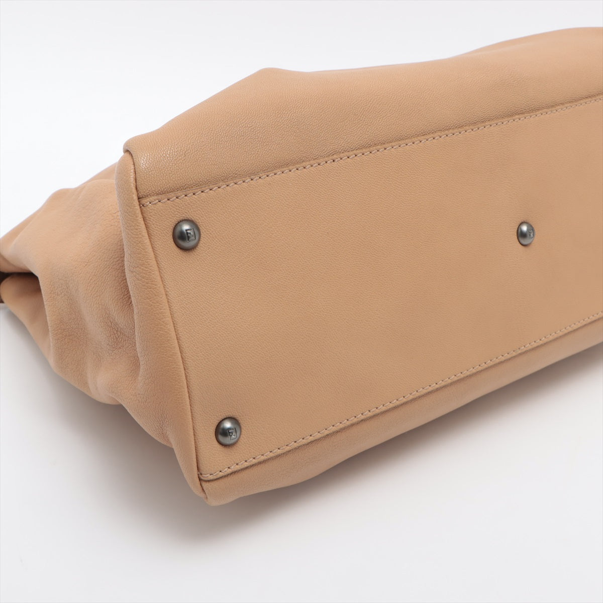 Fendi Peek-a-boo Large Leather 2way handbag Beige 8BN210