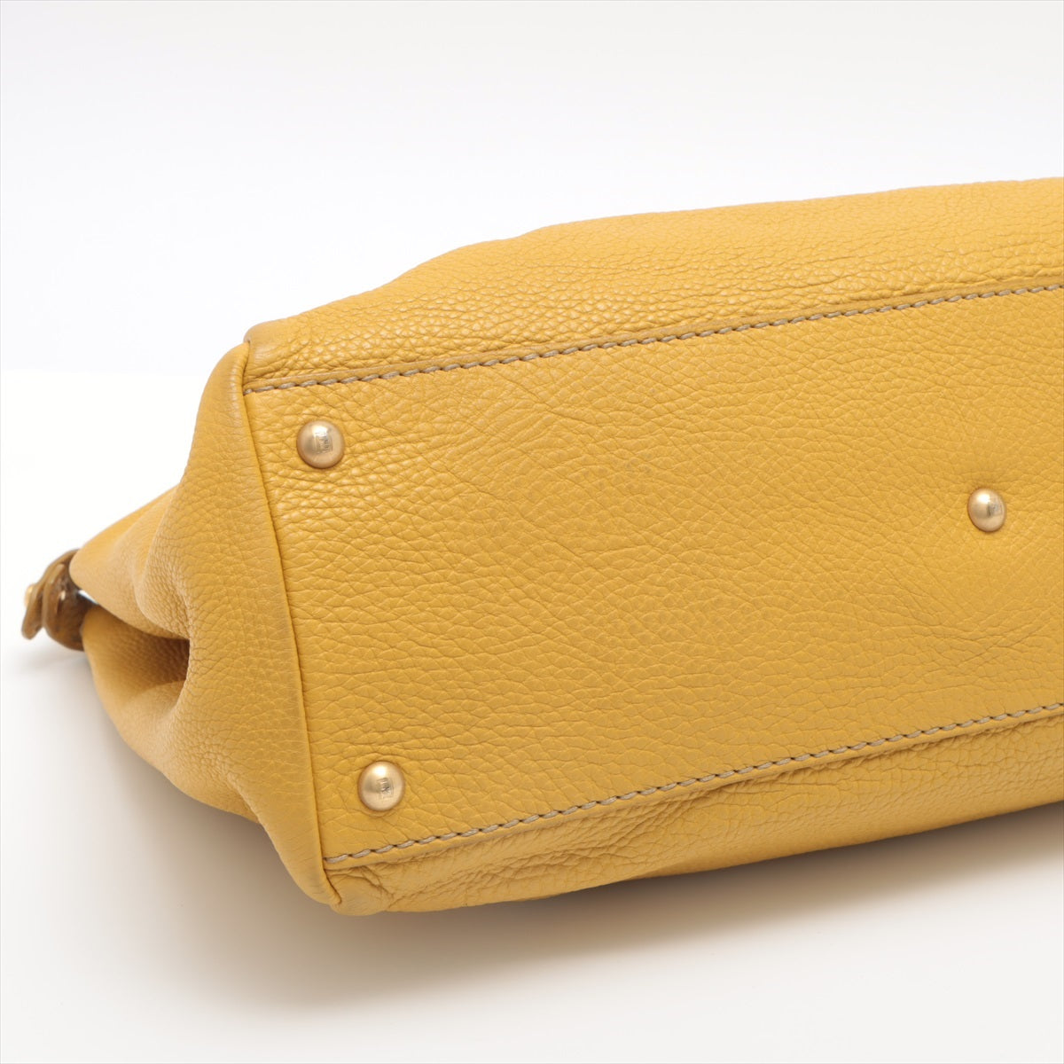 Fendi PEEKABOO REGULAR Selleria Leather 2way handbag Yellow 8BN210