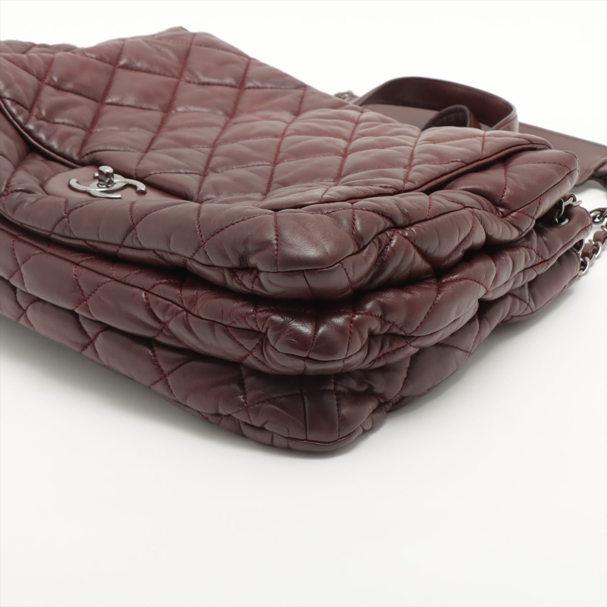 Chanel Matelasse Lambskin 2way handbag Black × Brown Silver Metal fittings 14XXXXXX