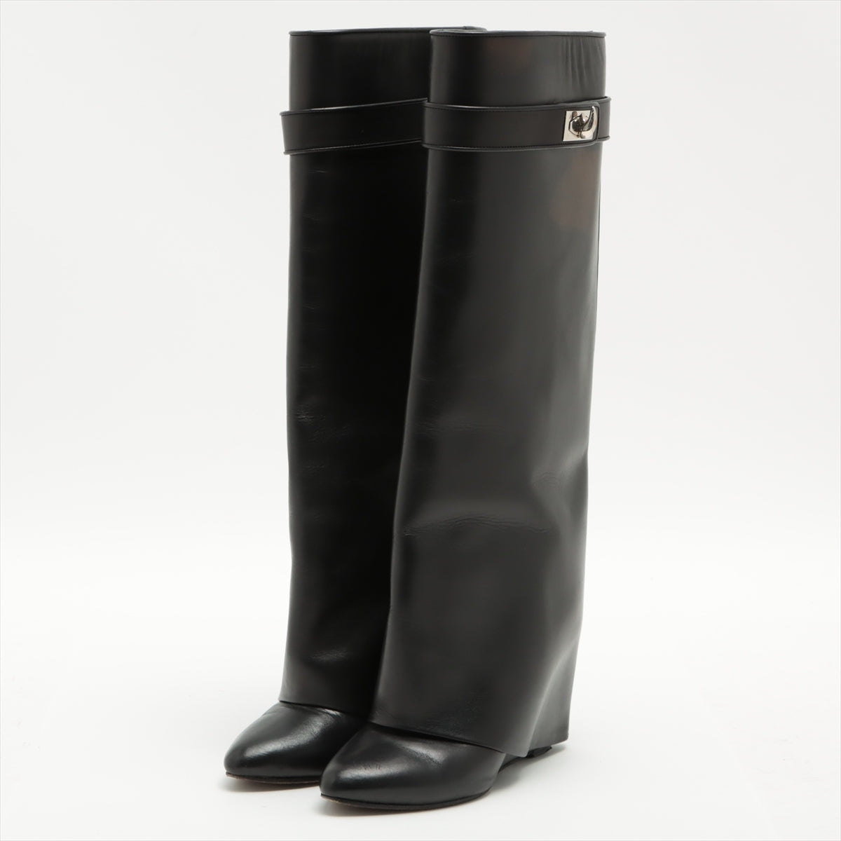 Givenchy Leather Long boots Unknown size Ladies' Black There is discoloration on the upper left foot