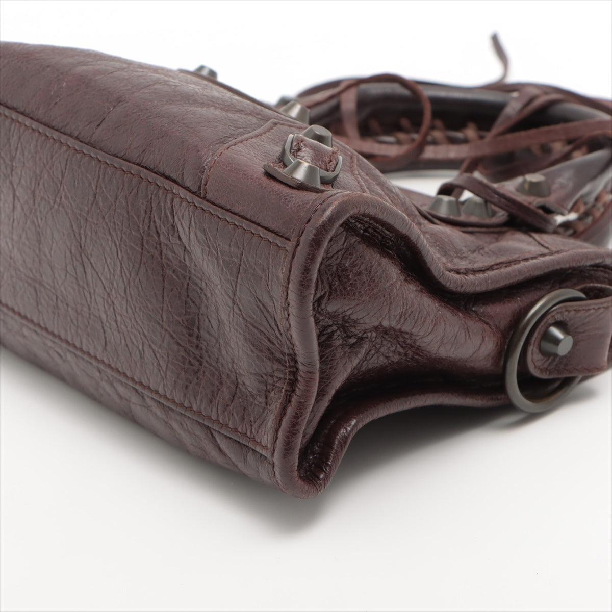 Balenciaga Classic Mini City Leather 2way handbag Brown 300295