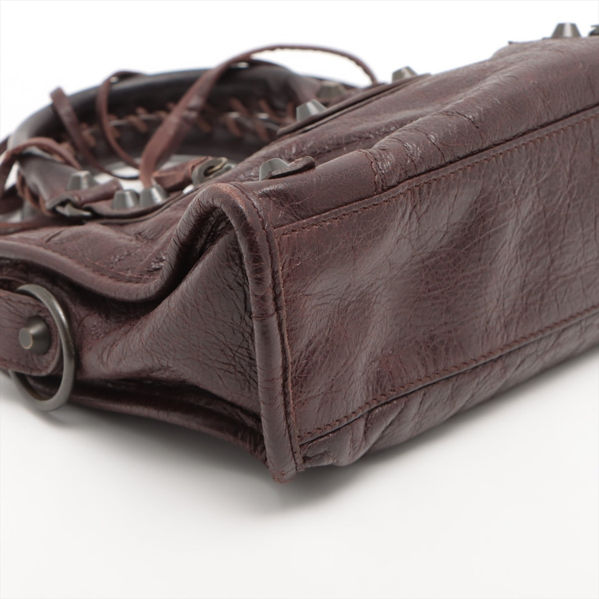 Balenciaga Classic Mini City Leather 2way handbag Brown 300295