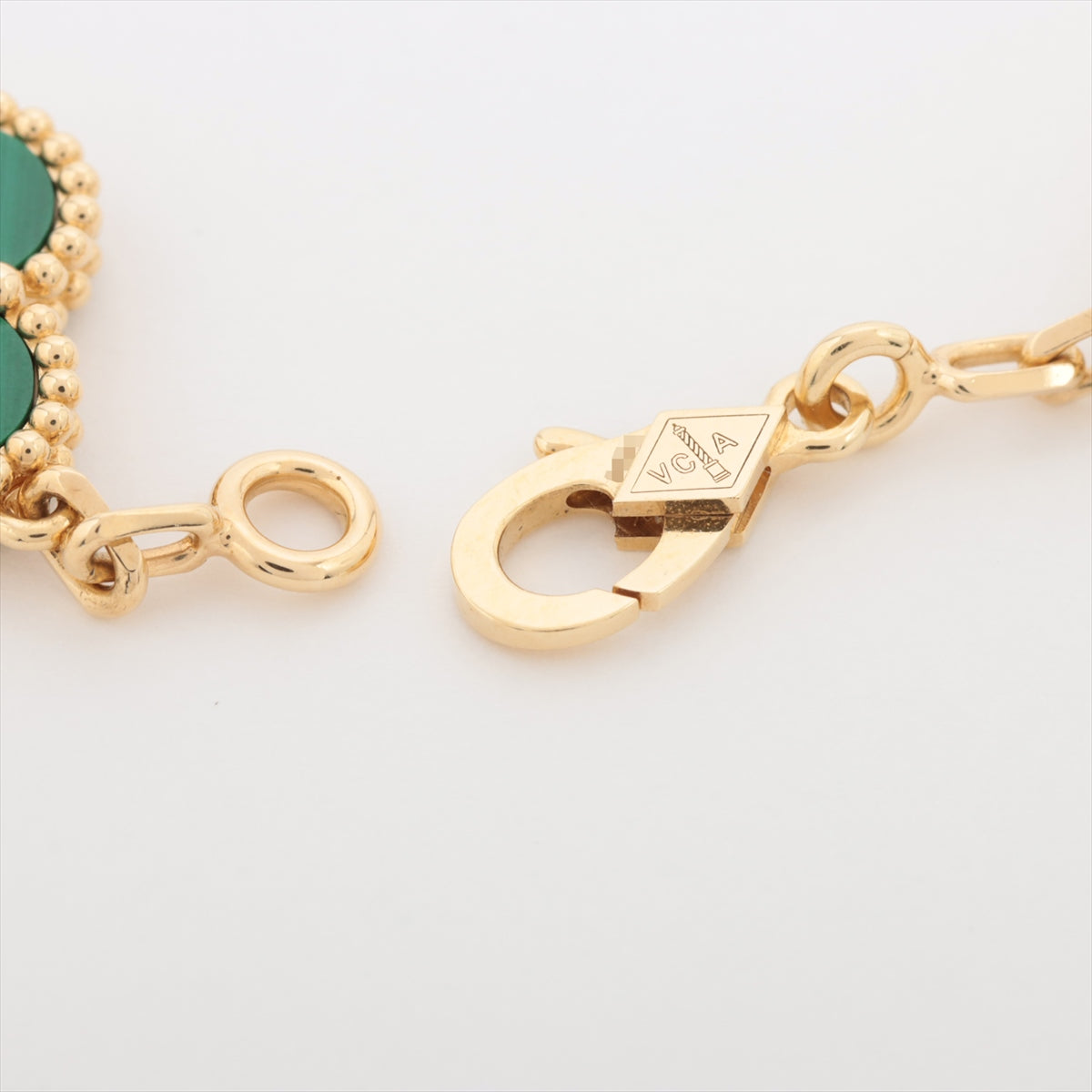 Van Cleef & Arpels Vintage Alhambra 5P Malachite diamond Bracelet 750(YG) 13.7g VCARO7GQ00