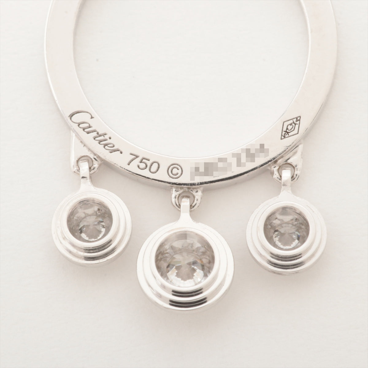 Cartier Diamond Léger Doo Cartier 4P diamond Piercing jewelry 18K(WG) 4.3g B8043700