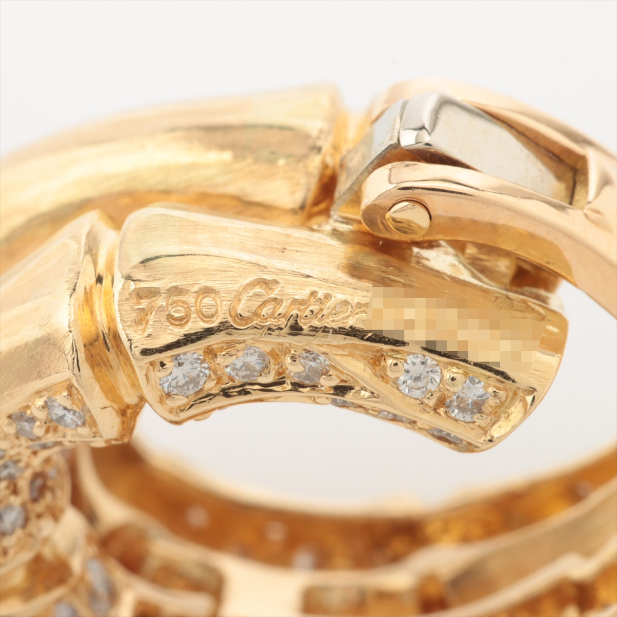 Cartier Bamboo diamond Earings 750(YG) 28.5g