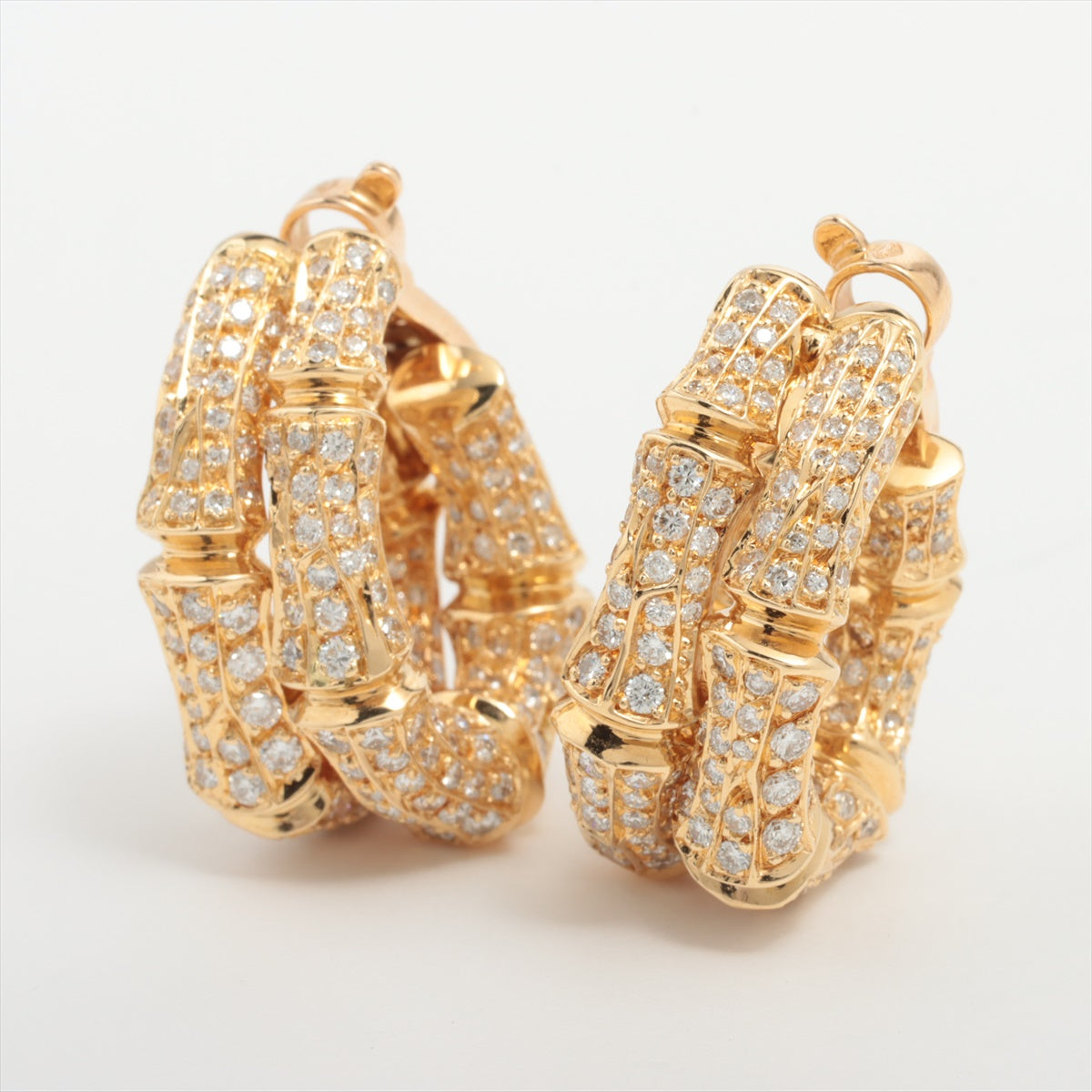Cartier Bamboo diamond Earings 750(YG) 28.5g