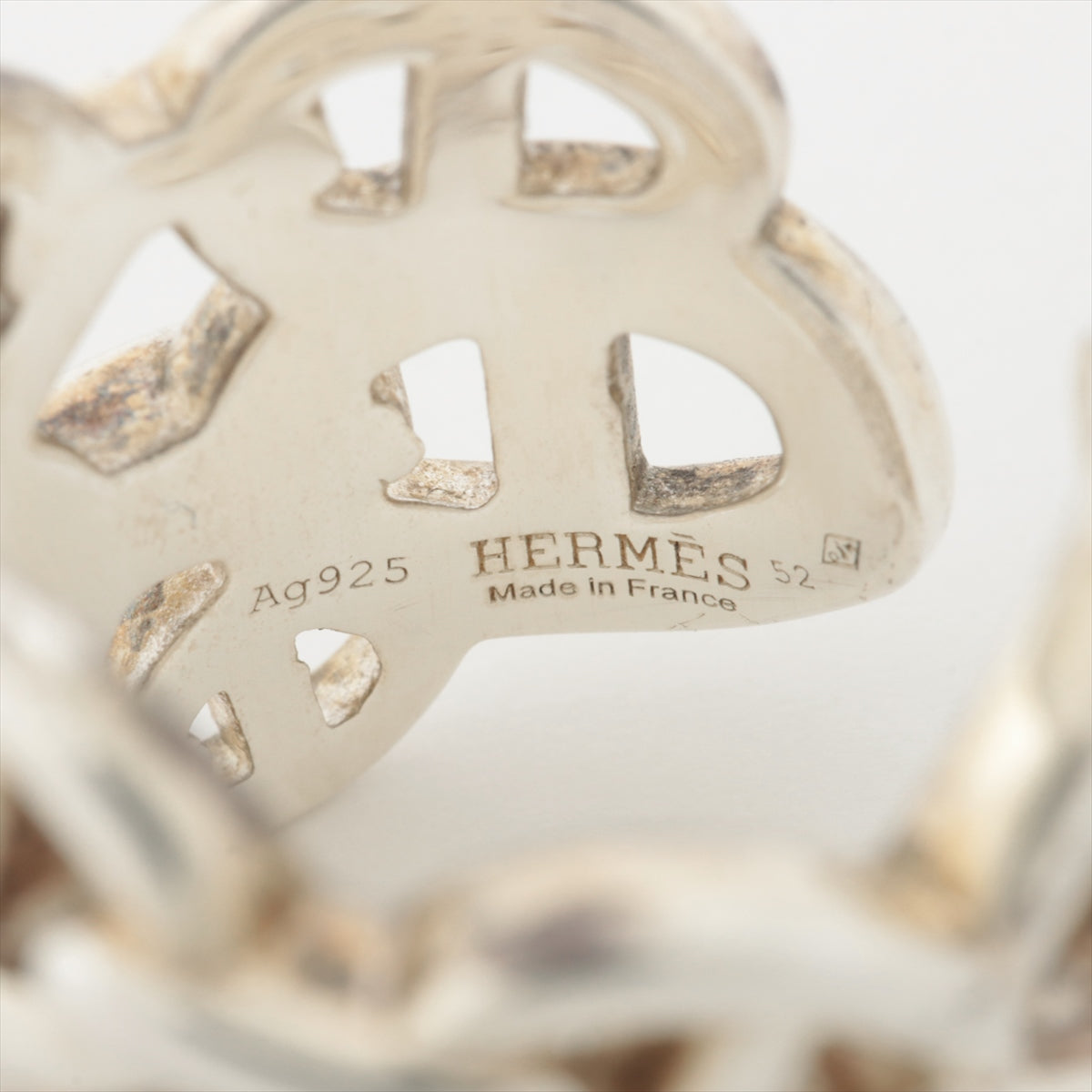 Hermès Chaîne d'Ancre Enchainee GM rings 52 925 13.2g Silver