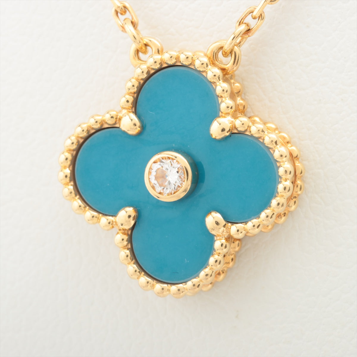 Van Cleef & Arpels Vintage Alhambra 1P diamond Sable Necklace 750(YG) 6.5g