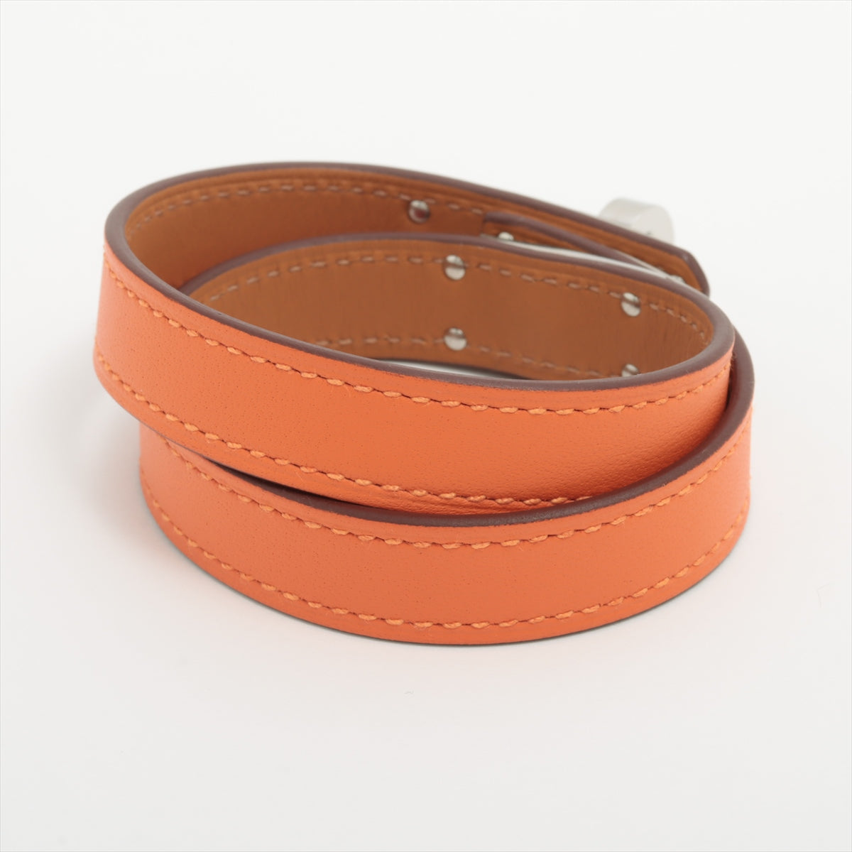 Hermès Kelly Bracelet Dubletour U: 2022 Bracelet T2 GP & Leather Brown x orange